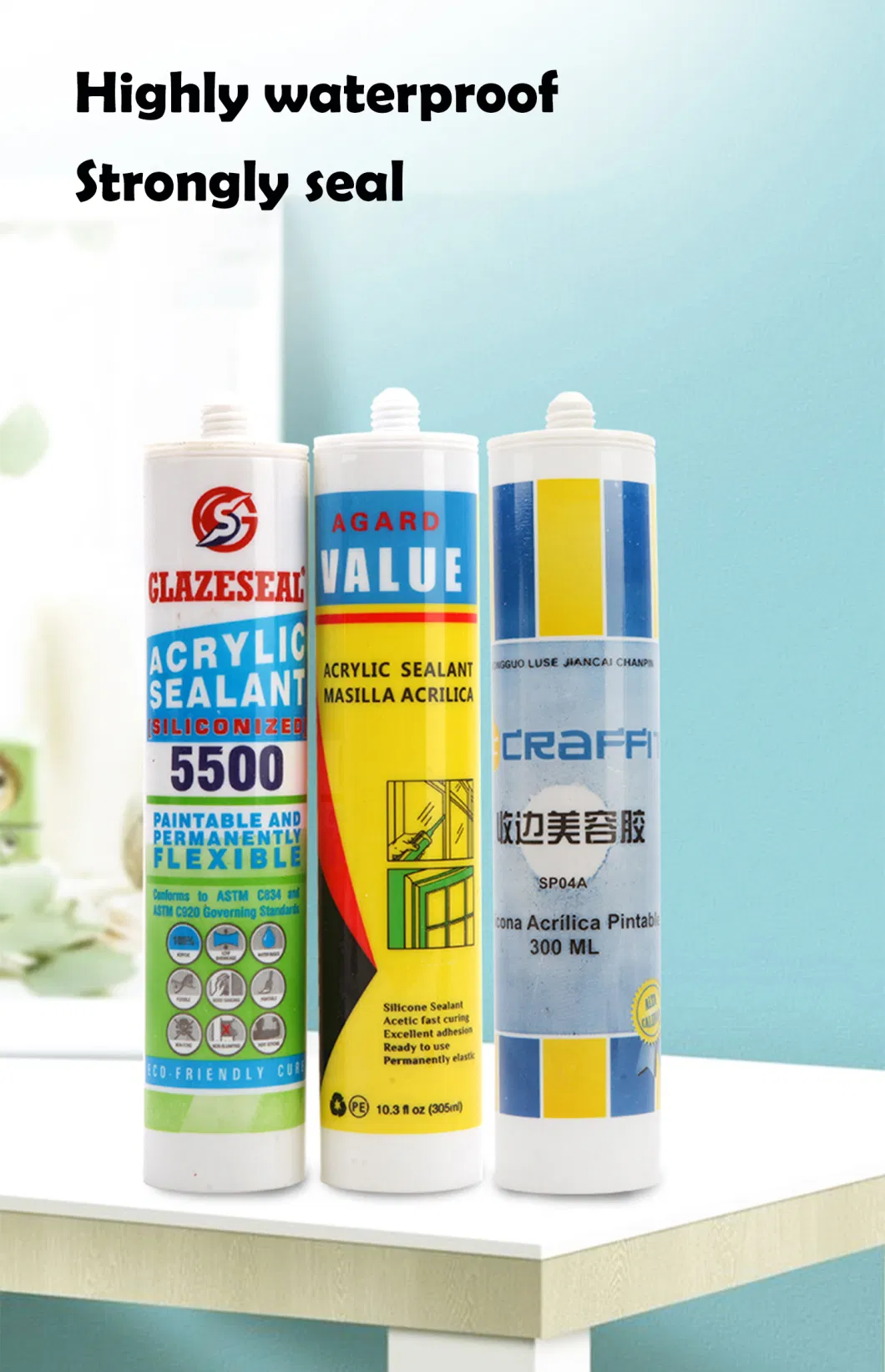 All Purpose Construction Adhesive White Waterproofing No More Gap Acrylic Caulk Sealant